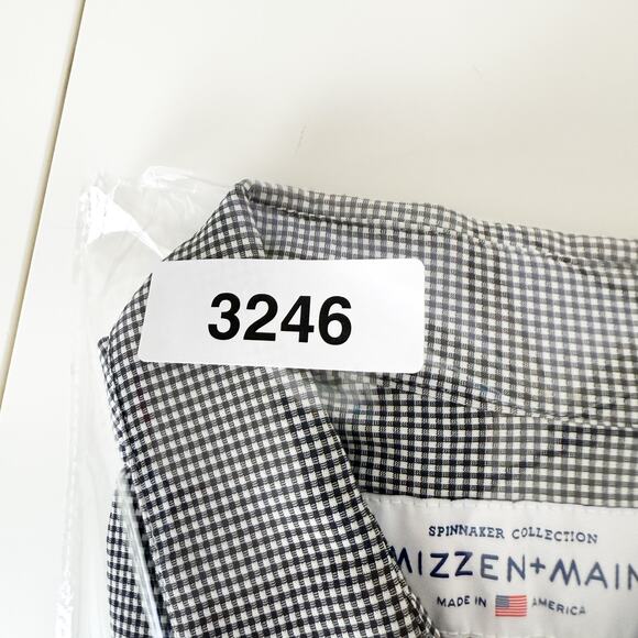 Mizzen+Main Spinnaker Collection Trim Fit Black White MicroCheck Shirt - 2XL XXL - Picture 10 of 10